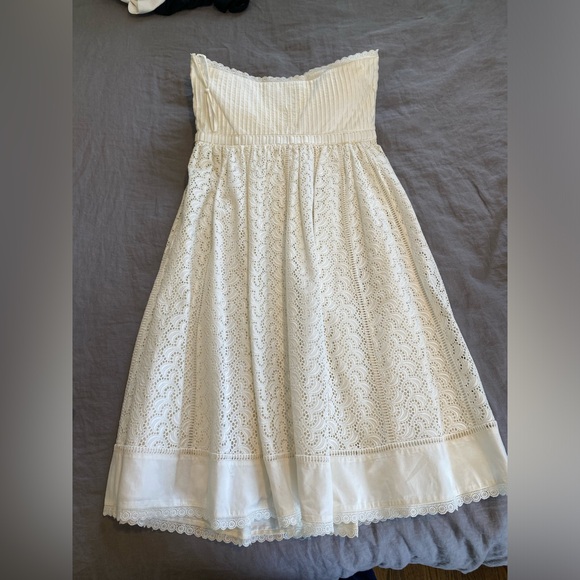 Tibi Retro White Corset Dress with Eyelet Skirt Detail Size:10 - Picture 9 of 9